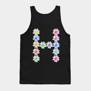 Letter H, flower, cosmos flowers, floral, nature Tank Top